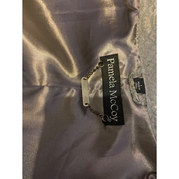 Pamela McCoy Womens Snake Print Leather Jacket With Zipper Pockets - Size L - Picture 5 of 14